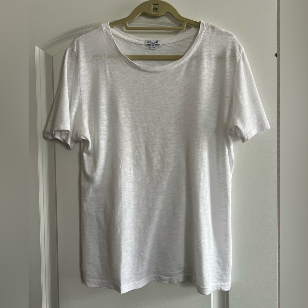 Splendid White Short Sleeve Tee Supima Cotton and Modal Blend